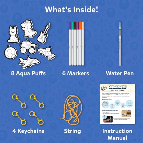 Image of Skillmatics Aqua Puffs - 3D Art Kit, Just Cool Things, Mess-Free Painting Craft for Kids, DIY Colour & Inflate Activity, Travel Toys & Creative Gifts for Boys & Girls Ages 4, 5, 6, 7, 8, 9, 10