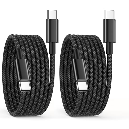 Cavo USB Type-C 3 Metri 2Pezzi, 60W Cavo USB C a USB C per iPhone 16/16 Pro Max/15/15 Pro Max/15 Plus, Macbook, iPad, Samsung Galaxy S25,S24, 3M Lungo Cavo Type C to Type C Cavo Ricarica USB C Cavetto