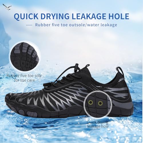 Image of Hike Barefoot Shoes for Women Men - Quick Dry Wide Toe Box Beach Swim Athletic Sports Shoes, Non-Slip Hike Yoga Lightweight Footwear Aqua Hiking Walking Kayaking Diving Surfing