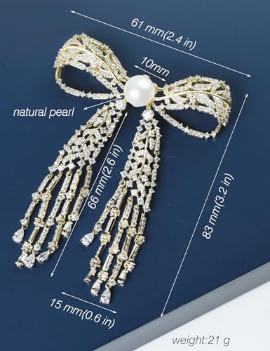 Image of Elegant Love Bow Brooch Micro Pave Cubic Zirconia Bowknot Wedding Bride Mother Brooch Pin Ribbon Shape Jewelry Brooch Breastpin
