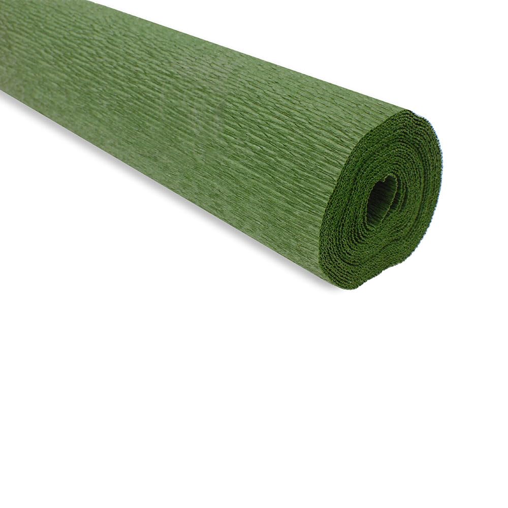FloristryWarehouse Crepe Paper roll 180g (50 x 250cm) Olive Green (Shade 17A8)