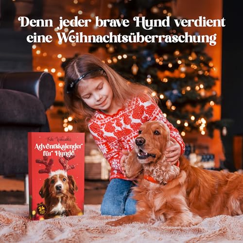 Nur Dieses Weihnachten - 8 Verschiedene Echte Fleischsorten im Hunde Adventskalender – Glutenfrei & Weizenfrei – Exklusive Auswahl: Rind, Ente, Huhn, Fisch