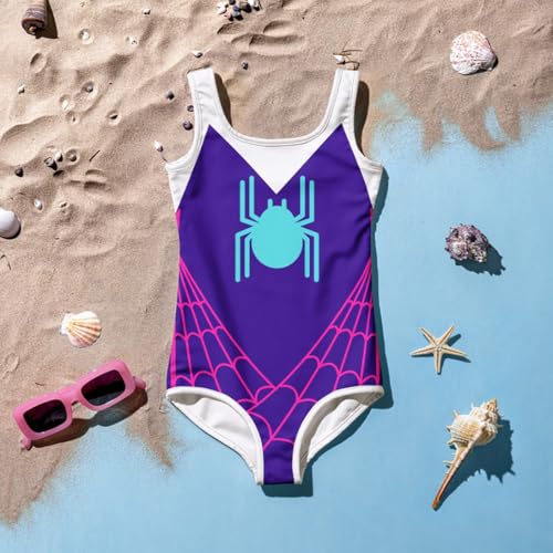 Girls Spider Swimsuit Cartoon Hero One Piece Bathing Suit Kids Beach Sport Summer Swimwear for 2-10Years2