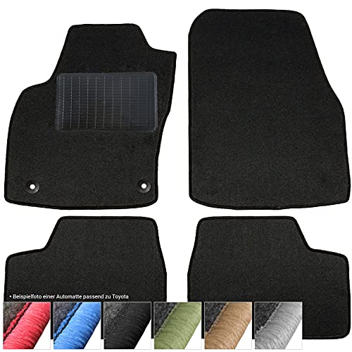 moto-MOLTICO Fußmatten Auto Velours Autoteppiche Schwarz Automatten Set 4-teilig passend für...