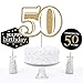 Big Dot of Happiness Adult 50th Birthday - Gold - Birthday Party Centerpiece Sticks - Table Toppers - Set of 15