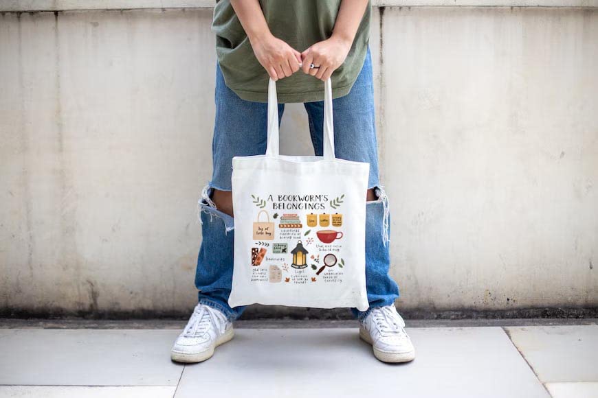 Clapcart-Canvas-Tote-Bag-Set-of-2-for-Women-Printed-Multipurpose-PolyCotton-Bags-Cute-Hand-Bag-for-Girls-Bookworms-belongings-and-Flower