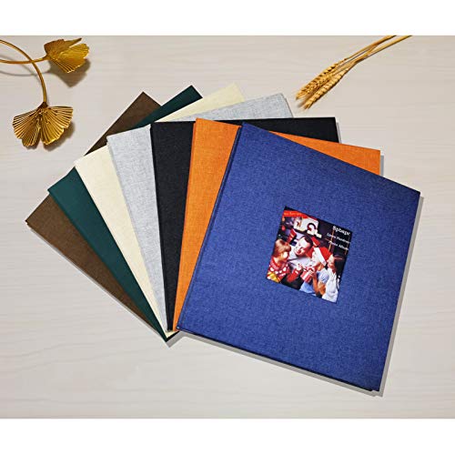 Photo Album Self Adhesive 3x5 4x6 5x7 8.5x11 Magnetic Scrapbook 11 x Width 10.6 (Inches) 40 Pages Linen Cover DIY Photo Album with A Metallic Pen - Thumbnail 5