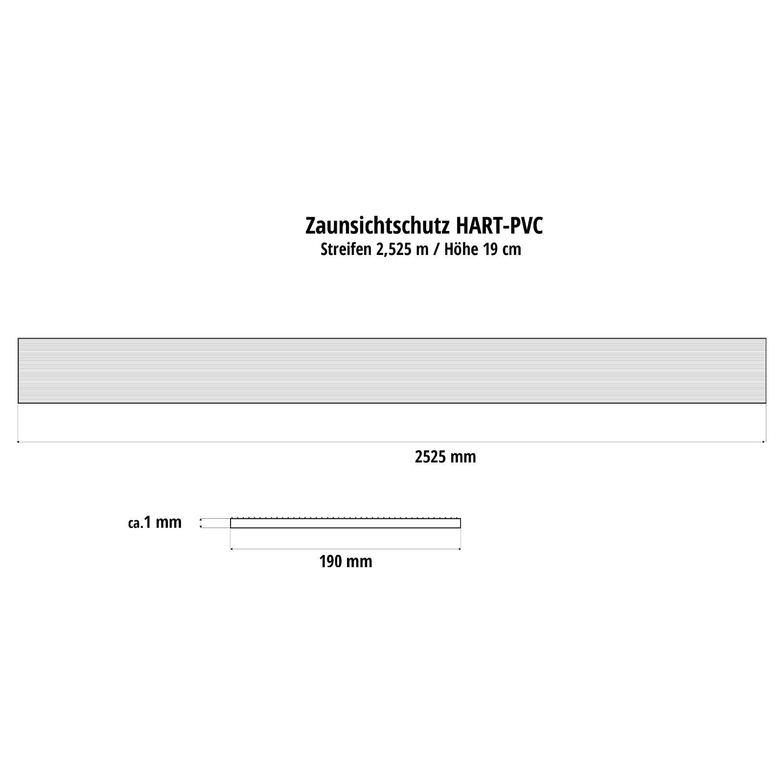 Premium Zaunsichtschutz HART-PVC / 40 x Streifen 2,525 m/Höhe 19 cm Anthrazitgrau - Zaun Sichtschutzstreifen für Doppelstabmattenzaun Zaun Sichtschutz anthrazit
