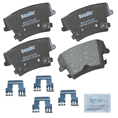Bendix Priority1 CFC1057SR Ceramic Rear Brake Pads for Chrysler 300 2022-2005, Dodge Challenger 2022-2009, Charger 2022-2006, Magnum 2008-2005