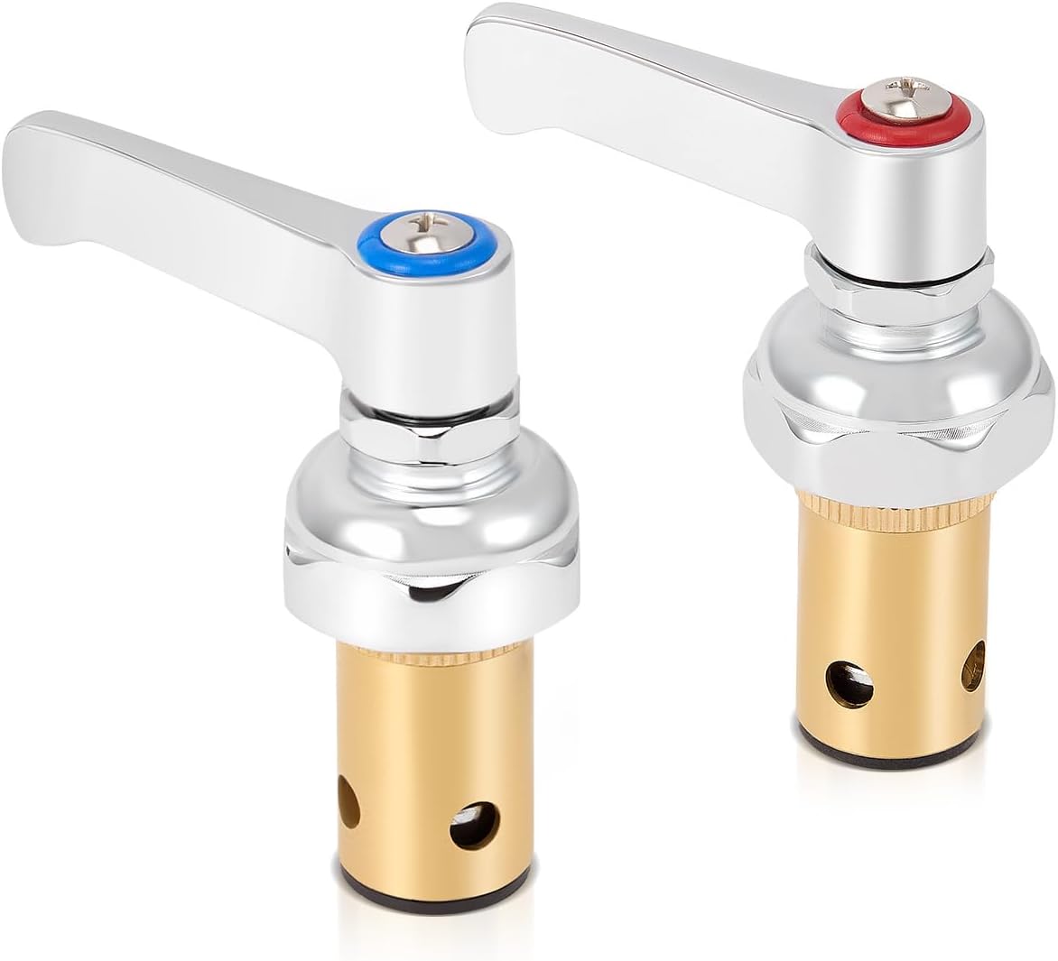 Hot and Cold Side Handle Stem Assembly for T&S Brass Faucets, Replace 002714-40 002713-40 Spindle Assembly Replacement for Eterna Valve