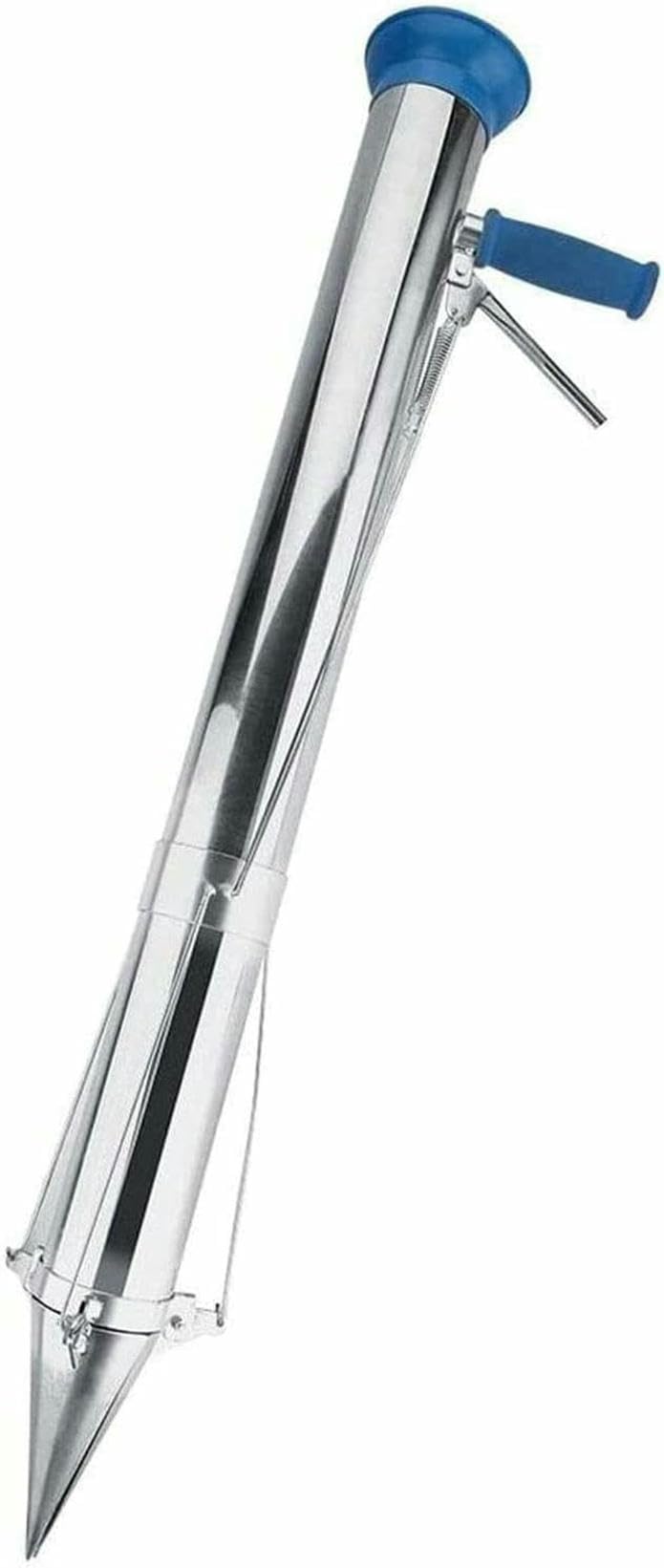 Blumenzwiebel-Pflanzgefäß-Werkzeug, langer Griff, Edelstahl-Pflanzgefäß für Gemüsesetzlinge und Tulpen, manuelles Hand-Gartengerät für Jungpflanzen und Gewächshausgebrauch