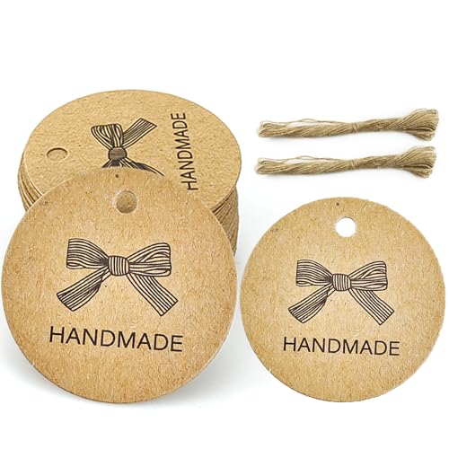 KAOTPO Étiquettes cadeaux faites à la main, Universal, Papier, Non.