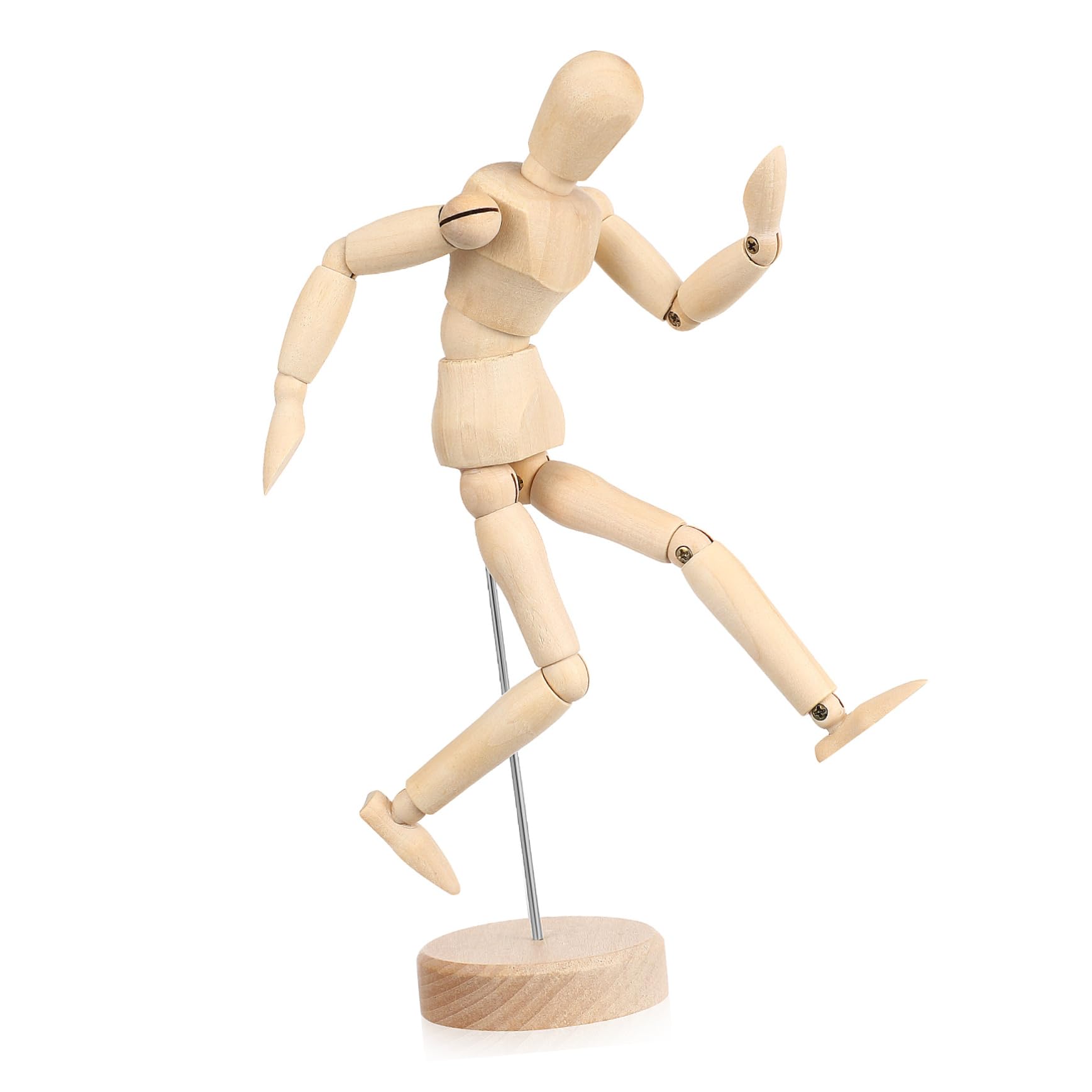 SEWACC Flexible Body Drawing Mannequin Wood Dummy Hand Statue for Decor Figure Artist Mannequin
