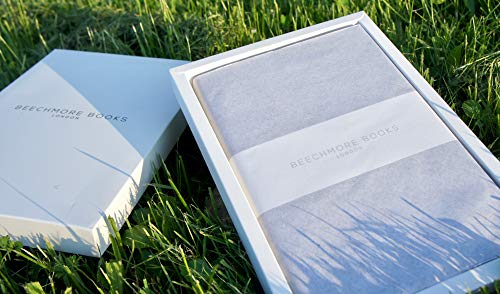Ruled Notebook - British A5 Journal by Beechmore Books | Large 5.75" x 8.25" Hardcover Vegan Leather, Thick 120gsm Cream Lined Paper | Gift Box | Charcoal Black - Thumbnail 2