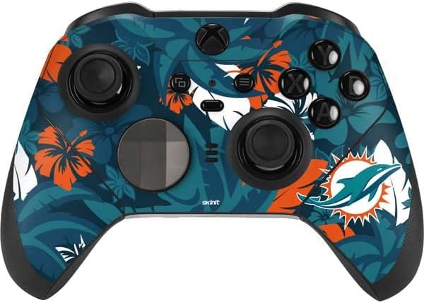 Skinit Decal Gaming Skin Compatible with Xbox Elite Wireless Controller Series 2 - Officially Licensed NFL Miami Dolphins Tropical Print Design