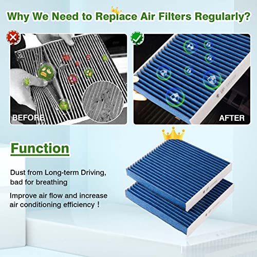 Image of Cabin & Engine Air Filter Fits for Toyota Tundra 2014-2021 (5.7L 4.6L), Sequoia 2014-2021 (5.7L) Activated Carbon Cabin Filter Replacement CA11895 CF10285 Car Accessories