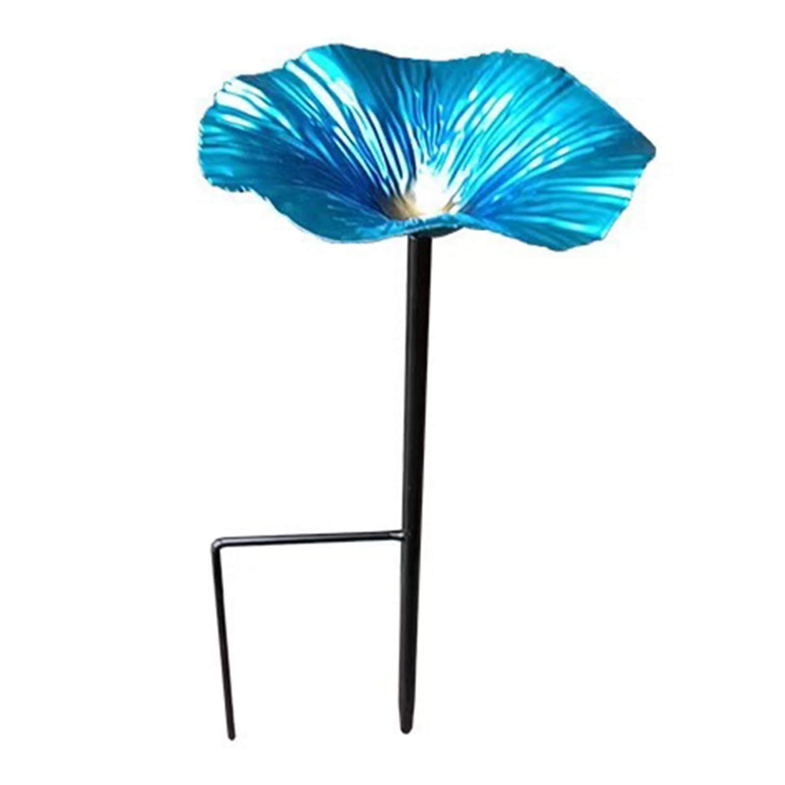 NRGQAXM Metal Flower Garden Stakes Bird Bath, Bee Butterfly Watering Station Handmaded Metal Flower Stake Bird Baths Hummingbird Bath Watering Station for Outdoors Lawns Yard Decor