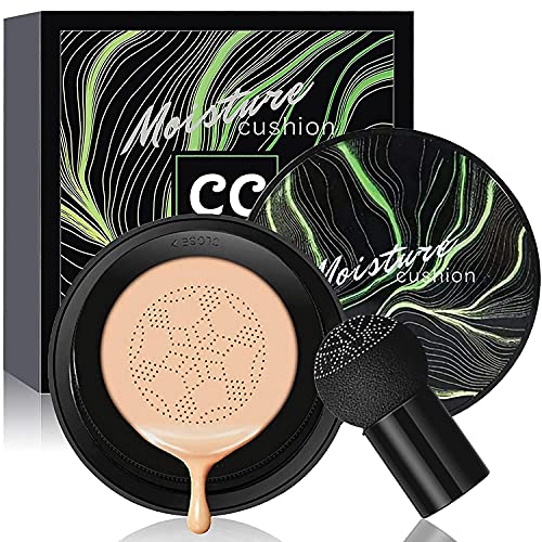 Mushroom Head Air Cushion CC Cream Foundation, Natural Moisturizing Matte Oil Control Concealer, Bright Makeup Base, Long Lasting Liquid Foundation (Natural)