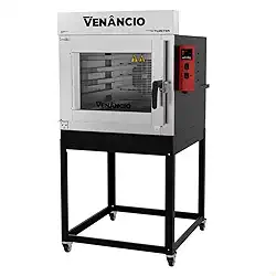 Forno Industrial Turbo Elétrico Venâncio Twister 5 Esteiras Exterior e Interior em Aço Carbono com Cavalete Monofásico 220V FVT5E