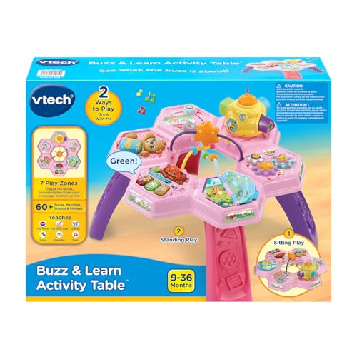 VTech Buzz and Learn Activity Table with Seven Interactive Play Zones, Pink - image 7
