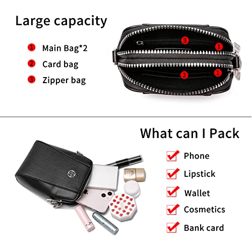 Image of Women's Leather Phone Crossbody Shoulder Bag with Wallet