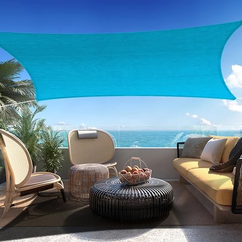 Custom Size 17' x 18' Turquoise Rectangle Sun Shade Sail SSP1620 Canopy Durable Fabric UV Block Awning, We Make Custom Sizes