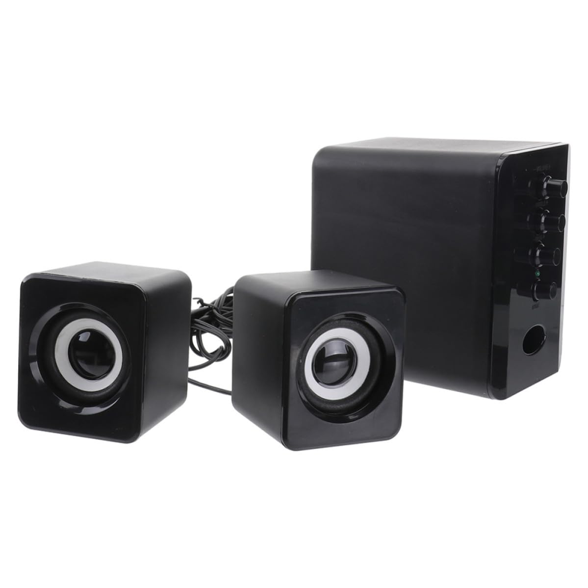 Altoparlante Compatto USB per Computer e Telefono Nero in Plastica Interfaccia Audio 3.5mm e Alimentazione Dc5v per Ufficio e Desktop Colore Casuale