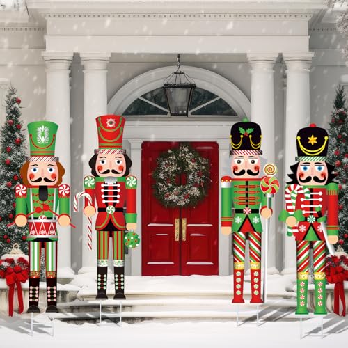 Panneaux de Noël en métal durables de 80 cm pour cour et porche