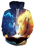 Eigenschaften des 3D Kapuzenpulli: Eine Fronttasche ist der perfekte Ort für Ihr Handy, den Schlüssel und den verstellbaren Kordelzug, um Ihren Nacken warm zu halten
