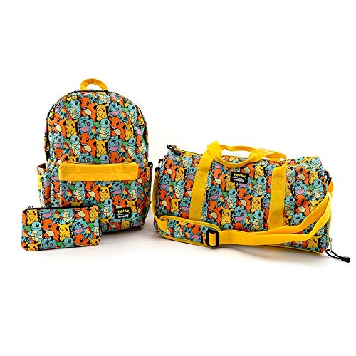 Loungefly x Pokemon Starters Mochila de nylon estampada, Laptop, multi-colored, One Size 5 51jVT3fZWML