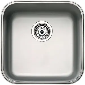 TEKA Fregadero Bajo de Encimera BE 40.40 Plus 1C - Embellecedor de Rebosadero - Incluye Accesorios de Fijación - Mueble de 50 cm - Color Acero Inoxidable - 1 Cubeta 41 cm -