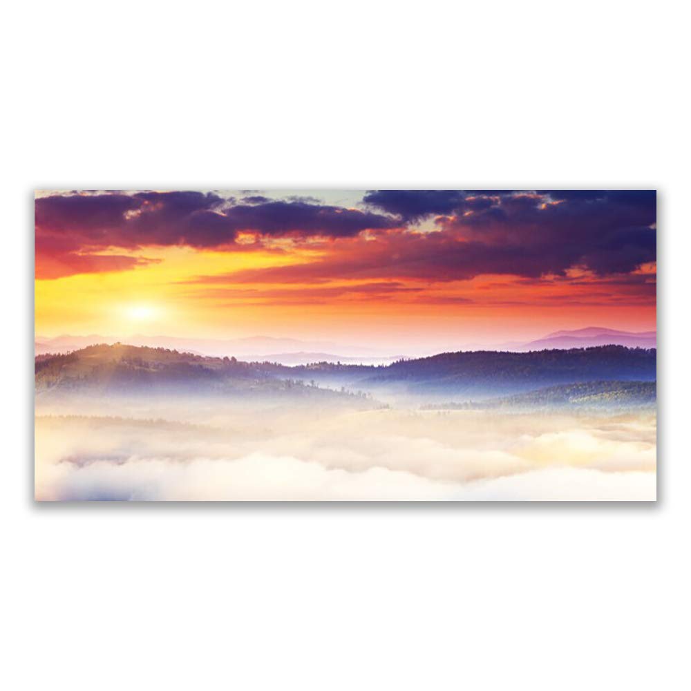 Tableau en verre trempé 140x70cm Tulup pour masquer un mur vide moderne
