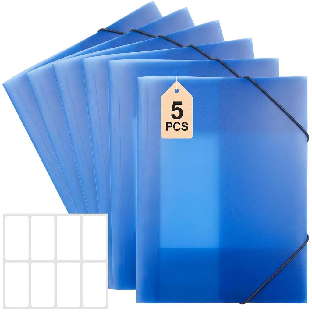 EAAGHK 5 Stück Postmappe, Blau Sammelmappe A4 Eckspannermapp