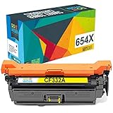 Do it Wiser Compatible Toner Cartridge Replacement for HP 654A CF332A for use in HP Laserjet M651 M651N M651DN M651XH (Yellow)