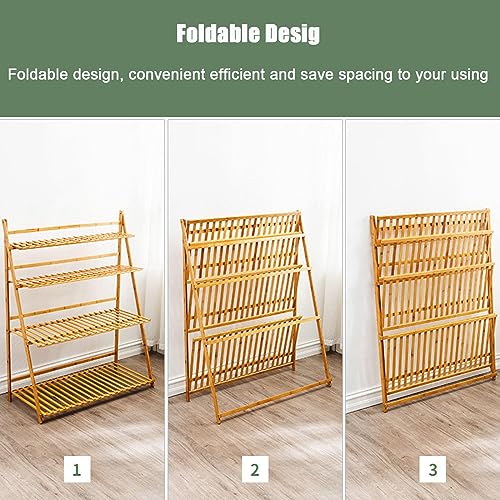 Support de plantes pliable en bambou pour optimiser l'espace - 4