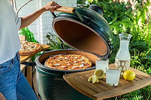 Cuzi Gourmet XL 4-Piece Pizza Stone Set - 15" Thermal Shock Resistant Cordierite Pizza Baking Stone, 22" Natural Bamboo Pizza Peel & Pizza Cutter Rocker - Large Pizza Stone for Grill and Oven