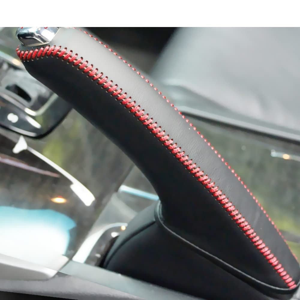 Handbremsengriffe Autohandbremsabdeckung Hülle Fit Use for Honda Spirior 2009-2013 Echtes Leder Auto Handbremsgriffe Abdeckung (Color : Red)