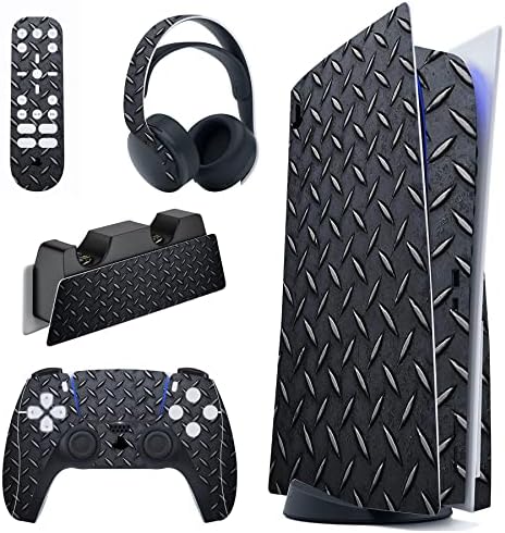 PlayVital Blue Flame Full Set Skin Decal for ps5 Console Disc Edition,Sticker Vinyl Decal Cover for ps5 Controller & Charging Station & Headset & Media Remote