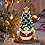 Hexagram Ceramic Christmas Tree Lighted, Green Gnome Christmas Decorations Indoor Christmas Tree Decor, Mantle Table Decor Christmas Centerpieces, Christmas Gnome Gifts for Women Men Kids