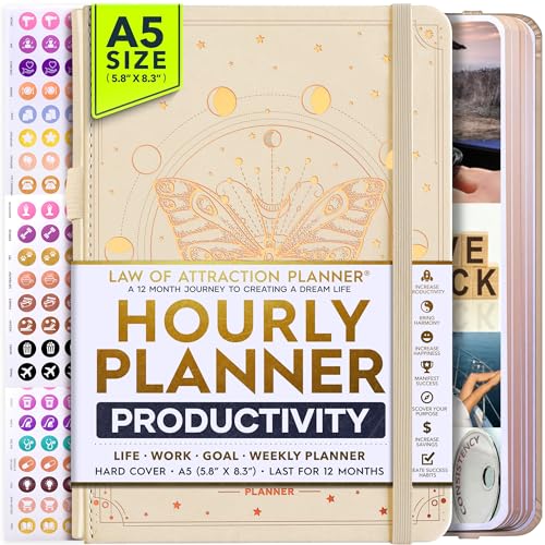 Life Planner - Undated Deluxe Weekly and Monthly Planner, a 12 Month Journey to Increase Productivity, Happiness & Enhance Organization | Life Organizer, Gratitude Journal, Agenda Planner, To Do List, Vision Board & Planner Stickers - Start Anytime