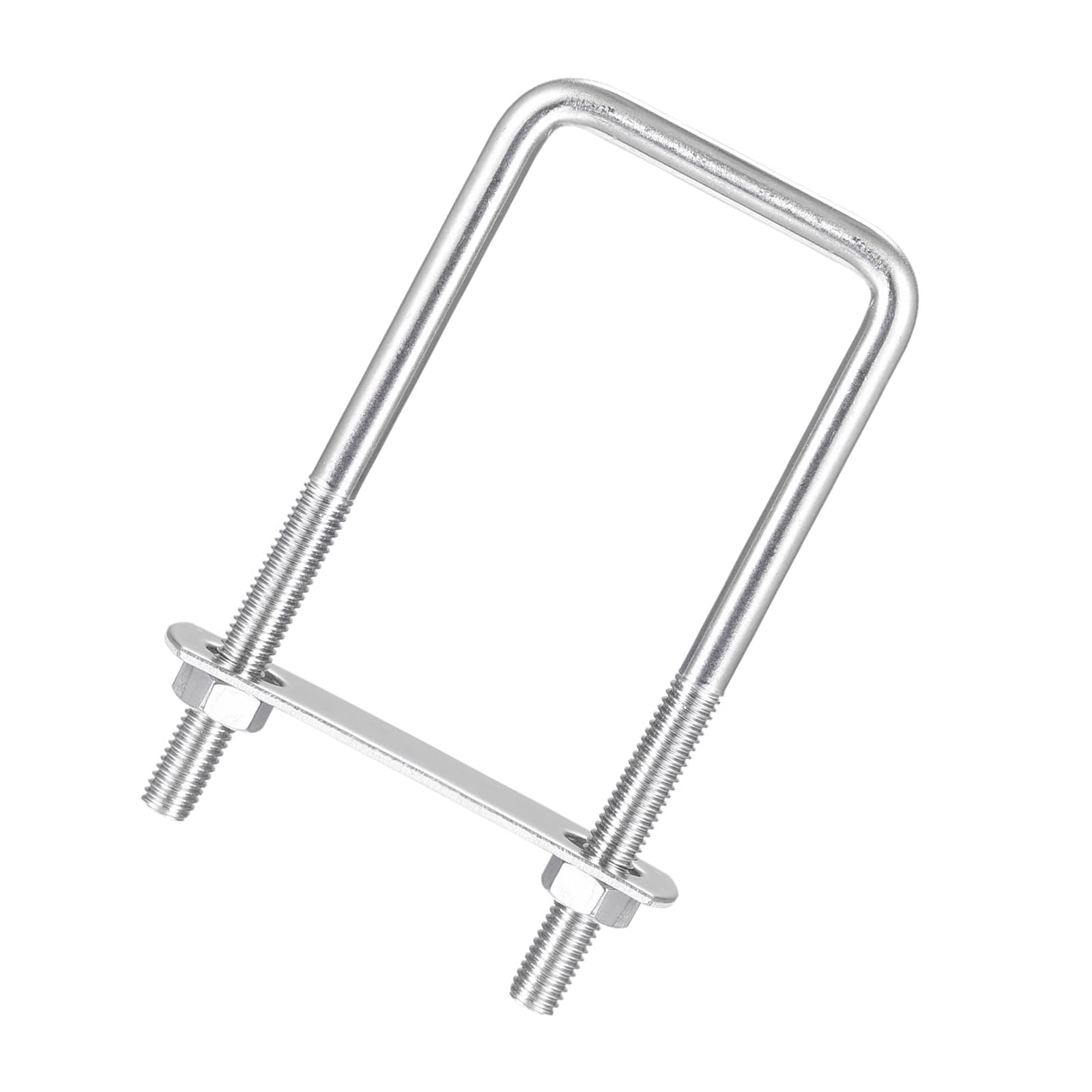 Unifizz Square U-Bolt,3 Set 304 Stainless Steel M8 U Bolts 50mm(2.05") Inner Width 120mm Length with Nuts and Frame Plate for Automobiles Boat Trailer