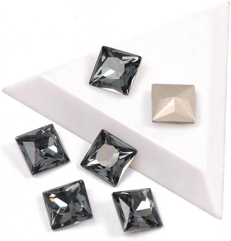 Best Nails Charms Glitter Square Shape Black Diamond Popular Glass Gems for Nail Art Decorations