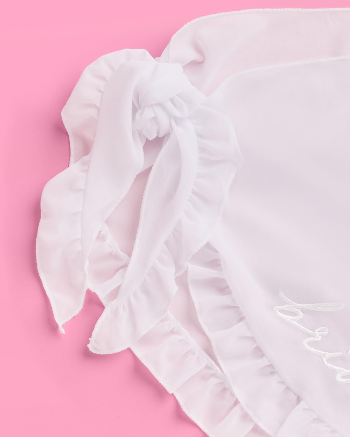 xo, Fetti White Bride to Be Embroidered Sarong | Bachelorette Party Cover-Up, Bridal Shower Accessory, Bridesmaid Gift, Bridal Beach Skirt - Image 6