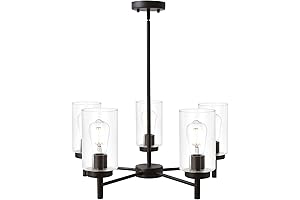 VINLUZ Modern 5-Light Oil Rubbed Bronze Chandelier for Dining Rooms