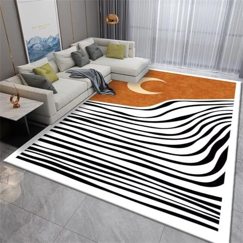 WBDYMX Alfombrilla Antideslizante Alfombras para Gatos El Dormitorio De Los Chicos De Oficina Baratos Puede Lavar Alfombras De Cebra A Máquina Nero 200X300Cm Alfombra para Niñas Alfombra De Salon