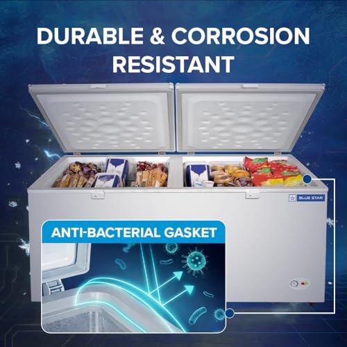 Image of Blue Star HT4-N575, 575 Liter Hard Top Double Door Deep Freezer (515 Liter, White, 4-star)