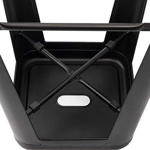 Image of Devoko Metal Bar Stools 30 inch Indoor Outdoor Stackable Barstools Modern Style Industrial Vintage Counter Bar Stools Set of 4 (30 inch, Deep Black)