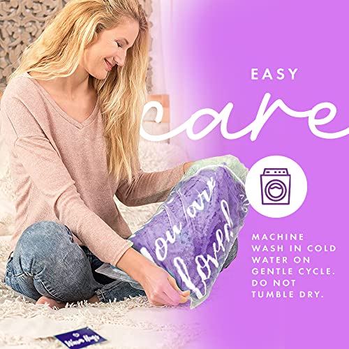 Easyfluffy Get Well Gift For Women & Men - Super Soft Hug Blanket With Inspirational Words - Healing Blanket Care Package Comforting Gift For Cancer Patients & Others At Hard Times - 50"X60", Purple #TOP4