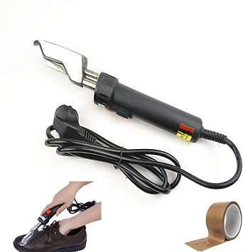 Handle Electric Mini Leather Iron 220V Wrinkles Removing Smoothing for Leather Clothes Leatherwear Bag Shoes Ironing with Anti-scalding Tape Dial, 150W 50C350C Adjust Temperature