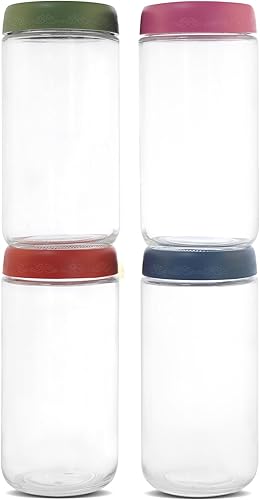 Miniatura 17 de Tarro de aderezo de ensalada de 2 onzas, paquete de 8, hermético, a prueba de fugas, pequeño tarro de salsa de vidrio con tapas, reutilizable para 2